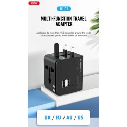 Αντάπτορας Πρίζας XO WL01 Multifunctional Universal Black