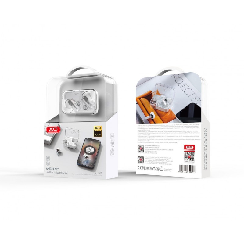 Ακουστικά Bluetooth XO G21 Crystal In-ear Bluetooth Handsfree TWS White