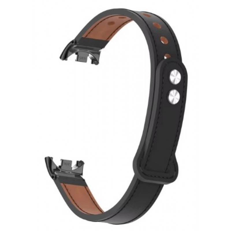 Ανταλλακτικό λουράκι Xiaomi Band 8 / 9 / 9 NFC Microfiber Leather Βlack