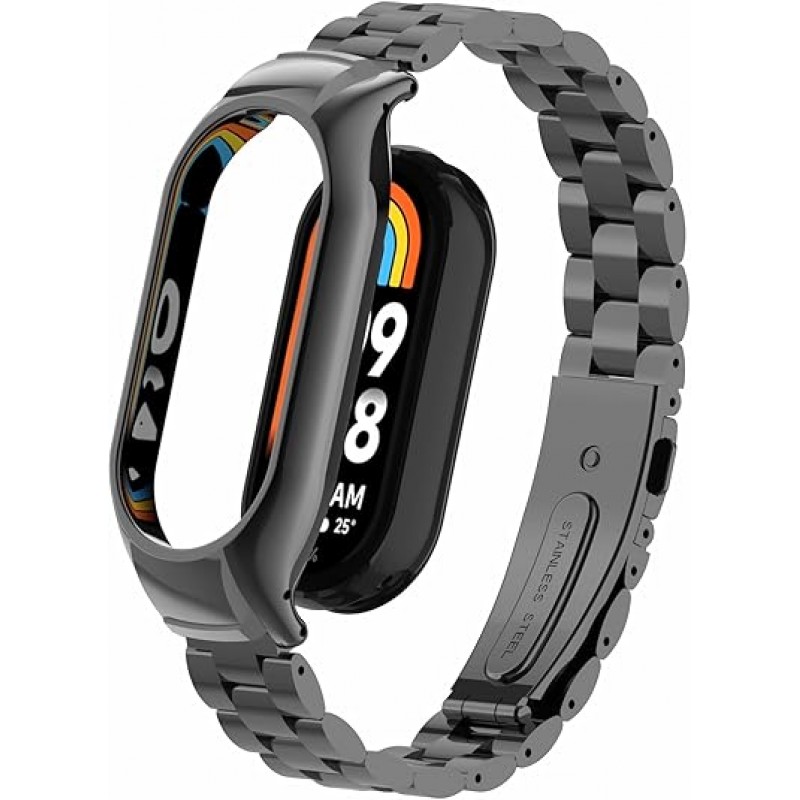Ανταλλακτικό λουράκι Xiaomi Band 8 / 9 / 9 NFC  Stainless Steel Black Ανταλλακτικό λουράκι Xiaomi Band 8 / 9 / 9 NFC  Stainless Steel Black