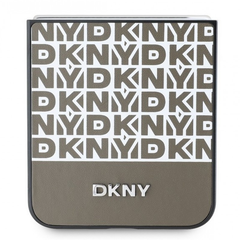 Θήκη  DKNY PU Leather Repeat Pattern Bottom Stripe Samsung Galaxy Z Flip6 SM-F741 / Flip7 FE 5G SM-761B Brown