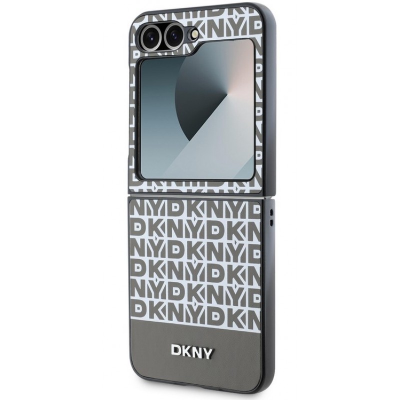 Θήκη  DKNY PU Leather Repeat Pattern Bottom Stripe Samsung Galaxy Z Flip6 SM-F741 / Flip7 FE 5G SM-761B Brown