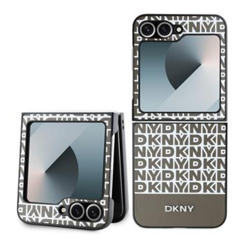 Θήκη  DKNY PU Leather Repeat Pattern Bottom Stripe Samsung Galaxy Z Flip6 SM-F741 / Flip7 FE 5G SM-761B Brown