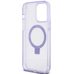 Θήκη Guess  IML Ring Stand Glitter MagSafe Apple iPhone 15 Pro Max (6.7") Purple