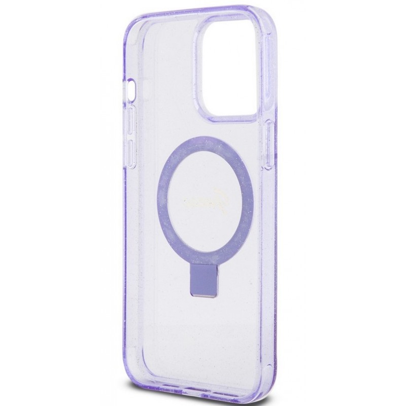 Θήκη Guess  IML Ring Stand Glitter MagSafe Apple iPhone 15 Pro Max (6.7") Purple