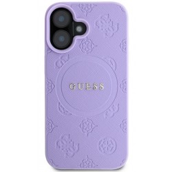 Θήκη Guess Saffiano Peony Stamp MagSafe Case Apple iPhone 16 (6.1") Purple
