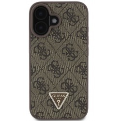 Θήκη Guess PU 4G Strass Triangle Metal Logo Case Apple iPhone 16 (6.1") Brown