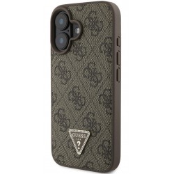 Θήκη Guess PU 4G Strass Triangle Metal Logo Case Apple iPhone 16 (6.1") Brown