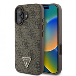 Θήκη Guess PU 4G Strass Triangle Metal Logo Case Apple iPhone 16 (6.1") Brown