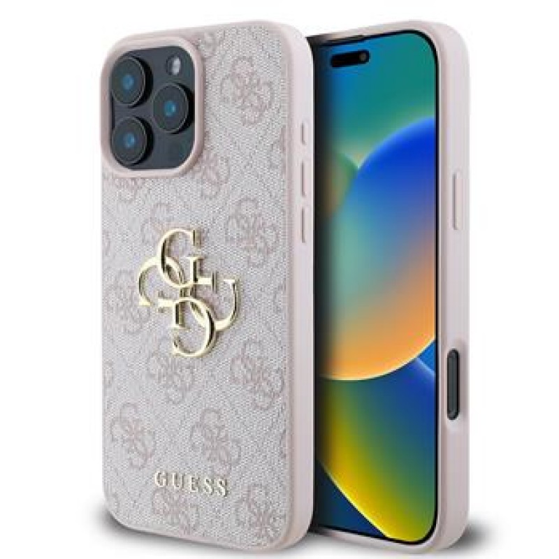 Θήκη Guess PU 4G Metal Logo Case Apple iPhone 16 Pro Max (6.9") Pink