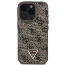 Θήκη Guess PU 4G Strass Triangle Metal Logo Case + Crossbody Strap Apple iPhone 16 Pro Max (6.9") Brown