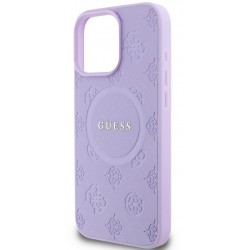 Θήκη Guess Saffiano Peony Stamp MagSafe Case Apple iPhone 16 Pro Max (6.9") Purple