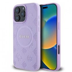 Θήκη Guess Saffiano Peony Stamp MagSafe Case Apple iPhone 16 Pro Max (6.9") Purple