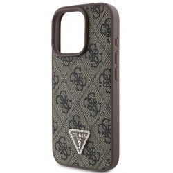Θήκη Guess PU 4G Strass Triangle Metal Logo Case Apple iPhone 16 Prο (6.3") Brown
