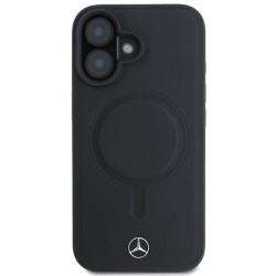 Θήκη Mercedes-Benz Smooth Leather MagSafe Case Apple iPhone 16 (6.1") Black