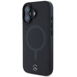 Θήκη Mercedes-Benz Smooth Leather MagSafe Case Apple iPhone 16 (6.1") Black