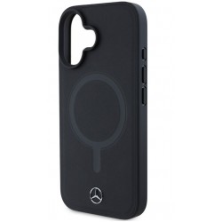 Θήκη Mercedes-Benz Smooth Leather MagSafe Case Apple iPhone 16 (6.1") Black