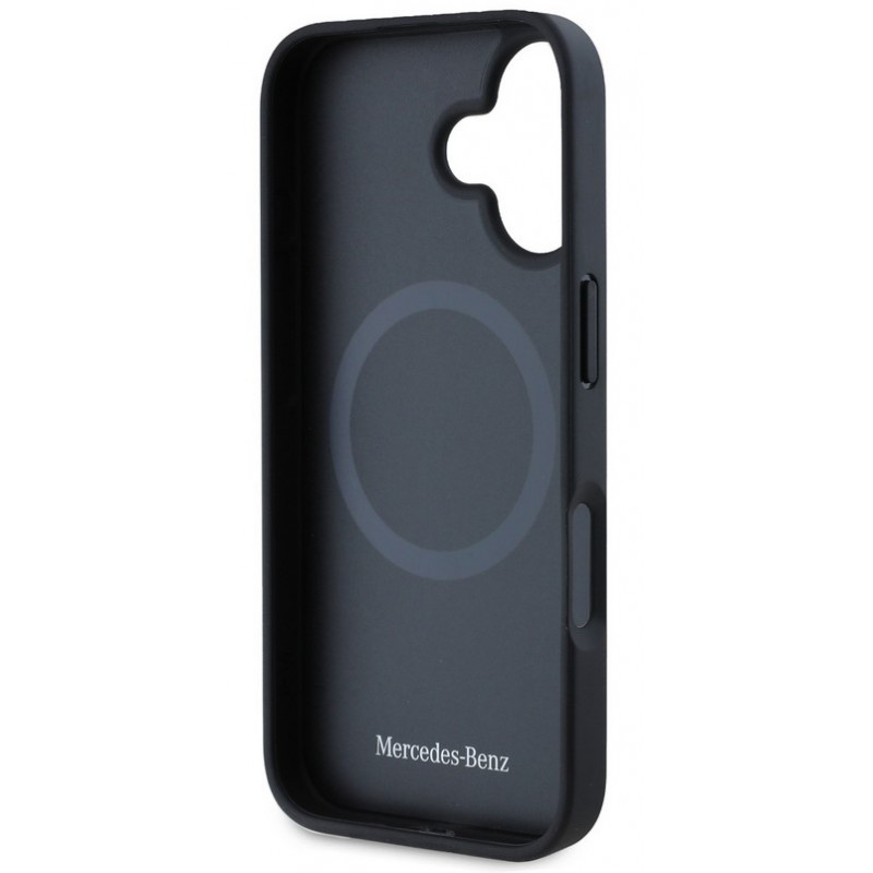 Θήκη Mercedes-Benz Smooth Leather MagSafe Case Apple iPhone 16 (6.1") Black