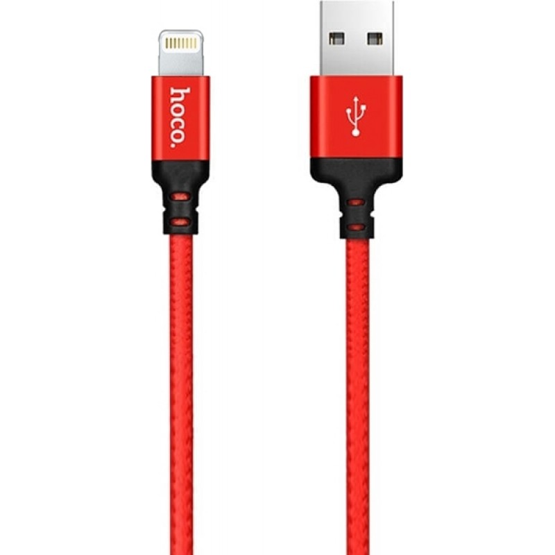 Καλώδιο Data Hoco Data & Charging Cable USB to Lightning  X14 1m Red-Black