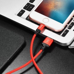 Καλώδιο Data Hoco Data & Charging Cable USB to Lightning  X14 1m Red-Black