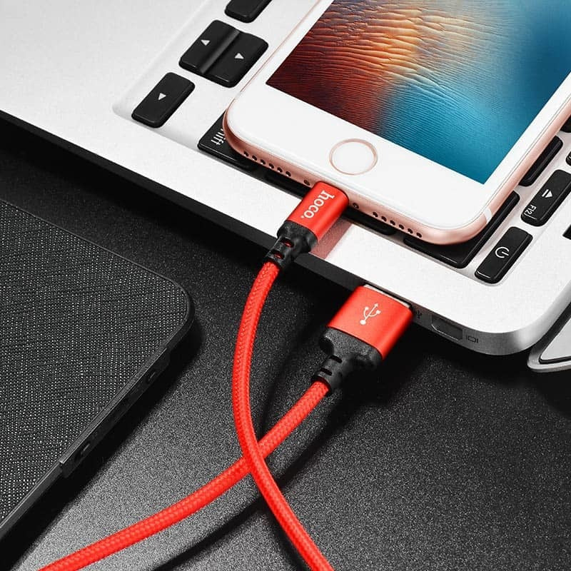 Καλώδιο Data Hoco Data & Charging Cable USB to Lightning  X14 1m Red-Black