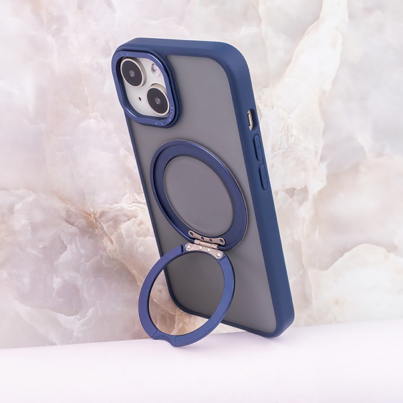 Θήκη Mag Ring Rotating Case  Apple iPhone 16 (6.1") Navy Blue