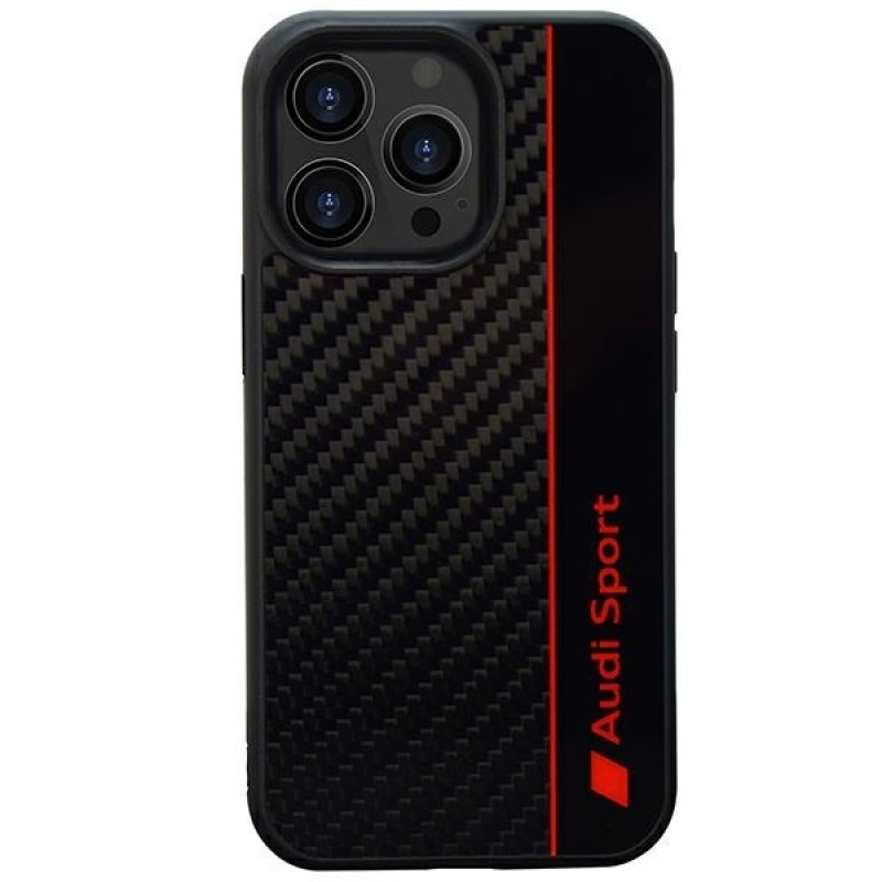 Θήκη Audi Carbon Fiber Stripe Apple iPhone 13 Pro Max (Original) AUS-TPUPCIP13PM-R8/D1-BK Black