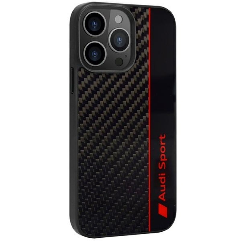 Θήκη Audi Carbon Fiber Stripe Apple iPhone 13 Pro Max (Original) AUS-TPUPCIP13PM-R8/D1-BK Black