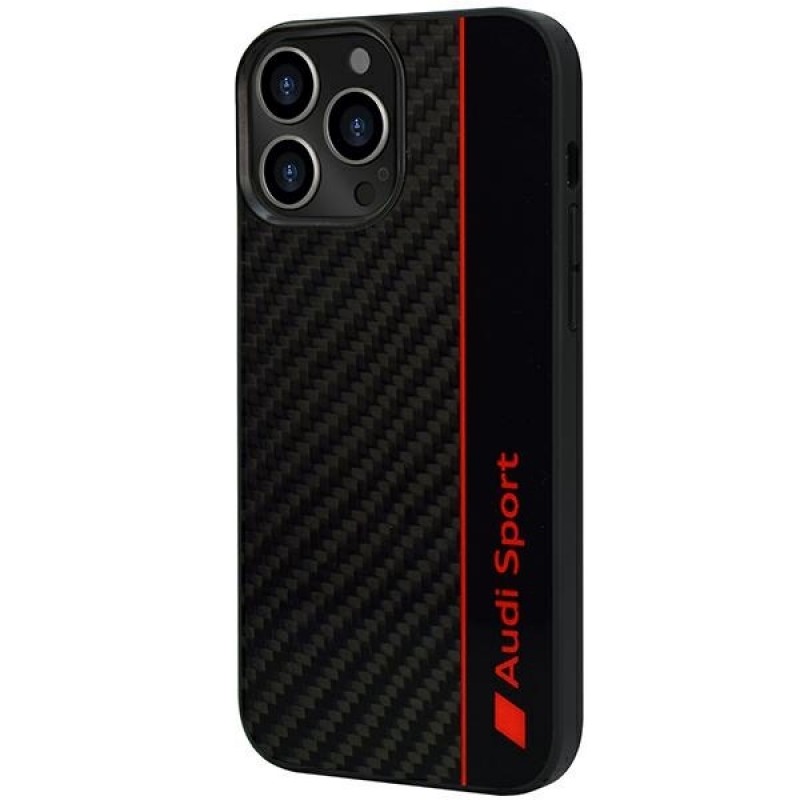 Θήκη Audi Carbon Fiber Stripe Apple iPhone 13 Pro Max (Original) AUS-TPUPCIP13PM-R8/D1-BK Black