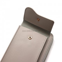 Τσάντα Crossbody Leather Wallet Universal Phone Bag Beige Τσάντα Crossbody Leather Wallet Universal Phone Bag Beige