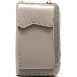 Τσάντα Crossbody Leather Wallet Universal Phone Bag Beige Τσάντα Crossbody Leather Wallet Universal Phone Bag Beige