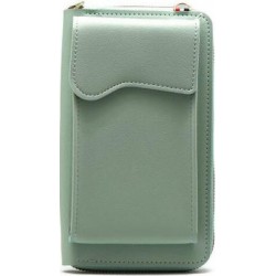 Τσάντα Crossbody Leather Wallet Universal Phone Bag Mint