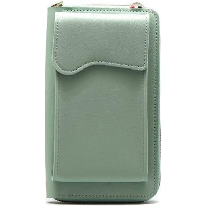 Τσάντα Crossbody Leather Wallet Universal Phone Bag Mint