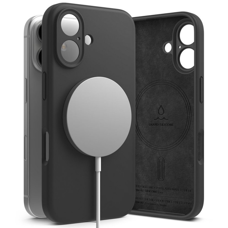 Θήκη Ringke Silicone Magnetic MagSafe Apple iPhone 16 (6.1") Black