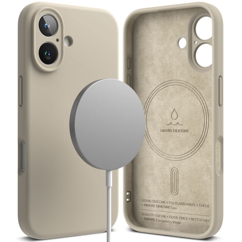 Θήκη Ringke Silicone Magnetic MagSafe Apple iPhone 16 (6.1") Stone