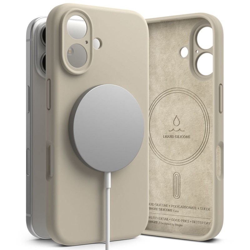 Θήκη Ringke Silicone Magnetic MagSafe Apple iPhone 16 (6.1") Stone