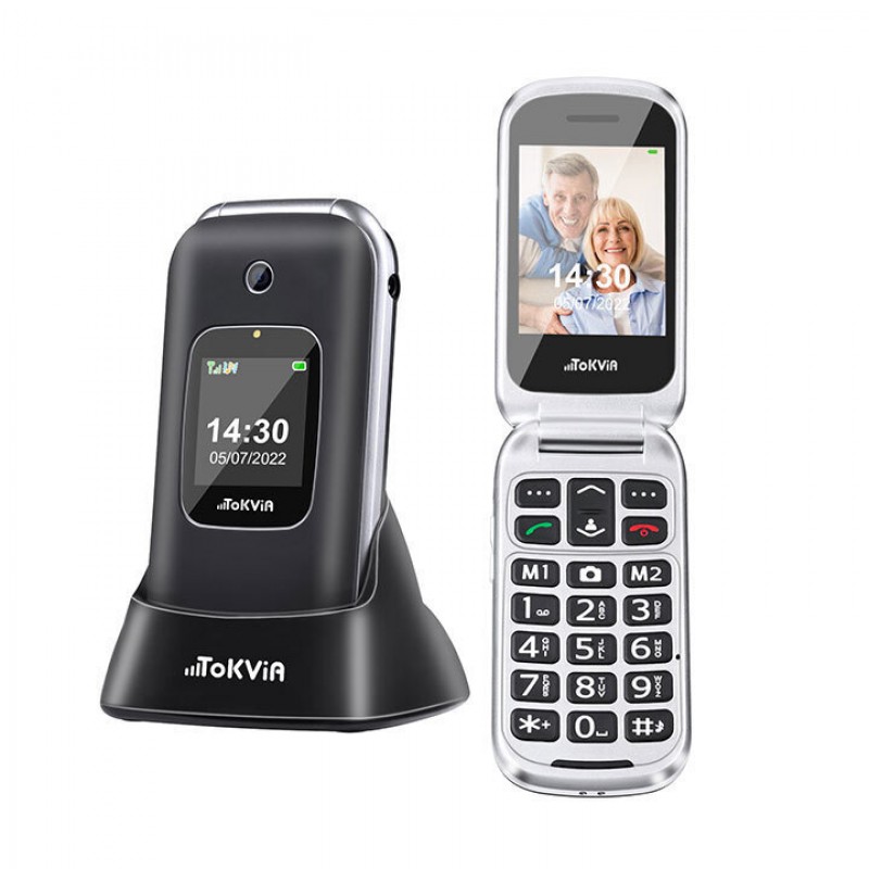 Tokvia T221 Single SIM Κινητό με Μεγάλα Κουμπιά Black