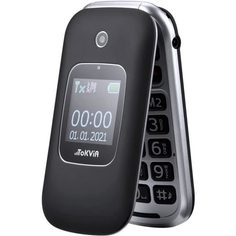 Tokvia T221 Single SIM Κινητό με Μεγάλα Κουμπιά Black