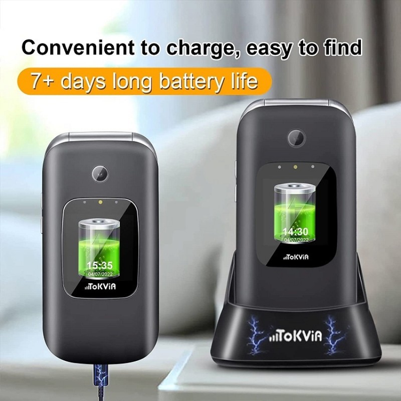 Tokvia T221 Single SIM Κινητό με Μεγάλα Κουμπιά Black