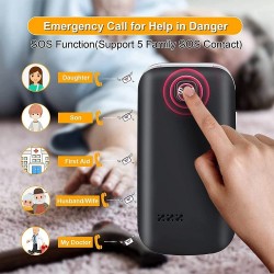 Tokvia T221 Single SIM Κινητό με Μεγάλα Κουμπιά Black