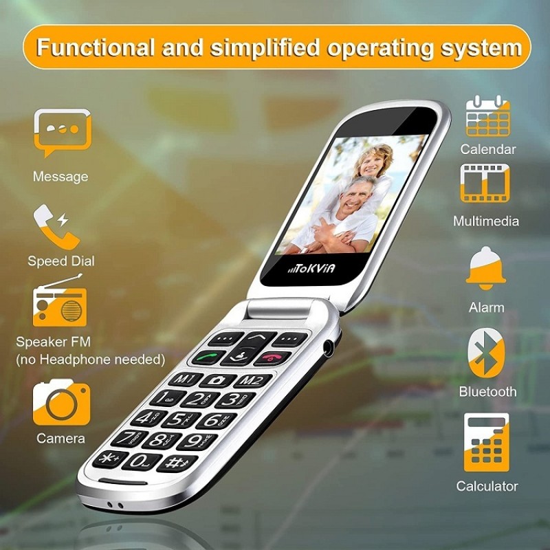 Tokvia T221 Single SIM Κινητό με Μεγάλα Κουμπιά Black