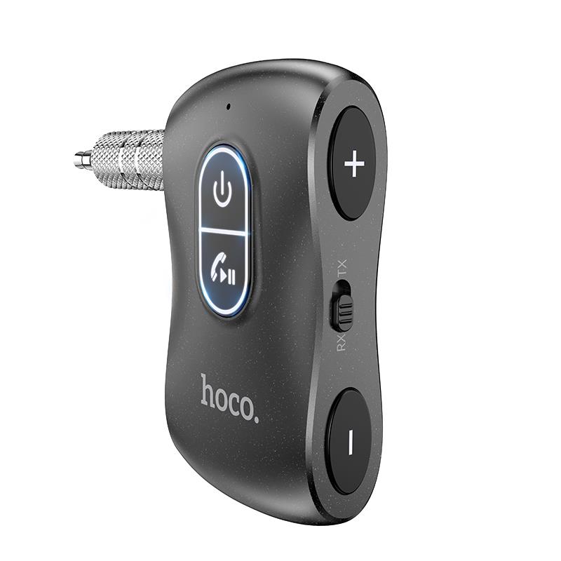 Bluetooth Αυτοκινήτου Hoco E73 Pro Journey AUX Bluetooth Audio Receiver Transmitter Black