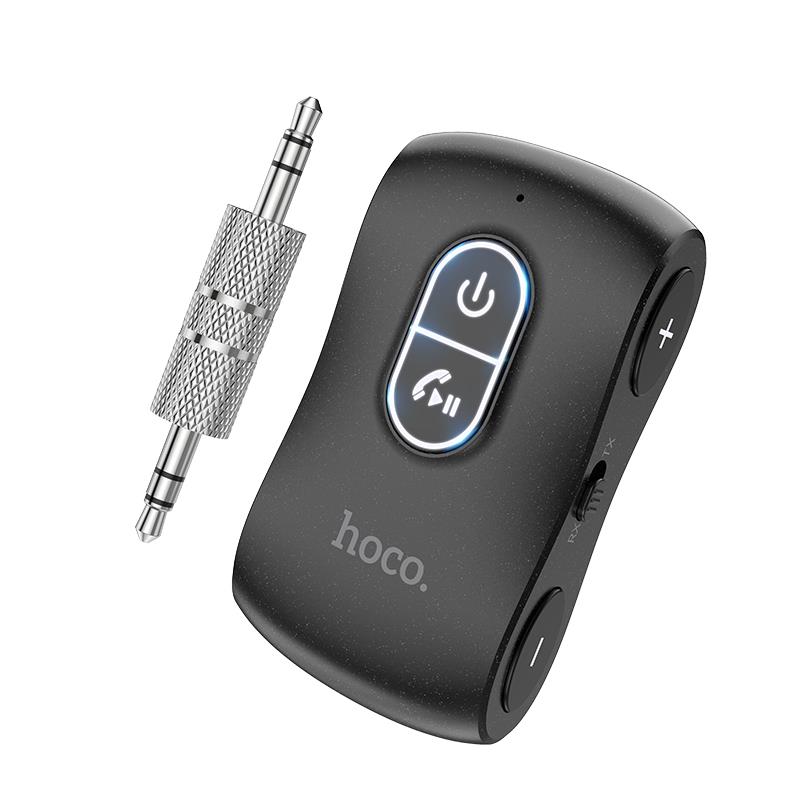 Bluetooth Αυτοκινήτου Hoco E73 Pro Journey AUX Bluetooth Audio Receiver Transmitter Black