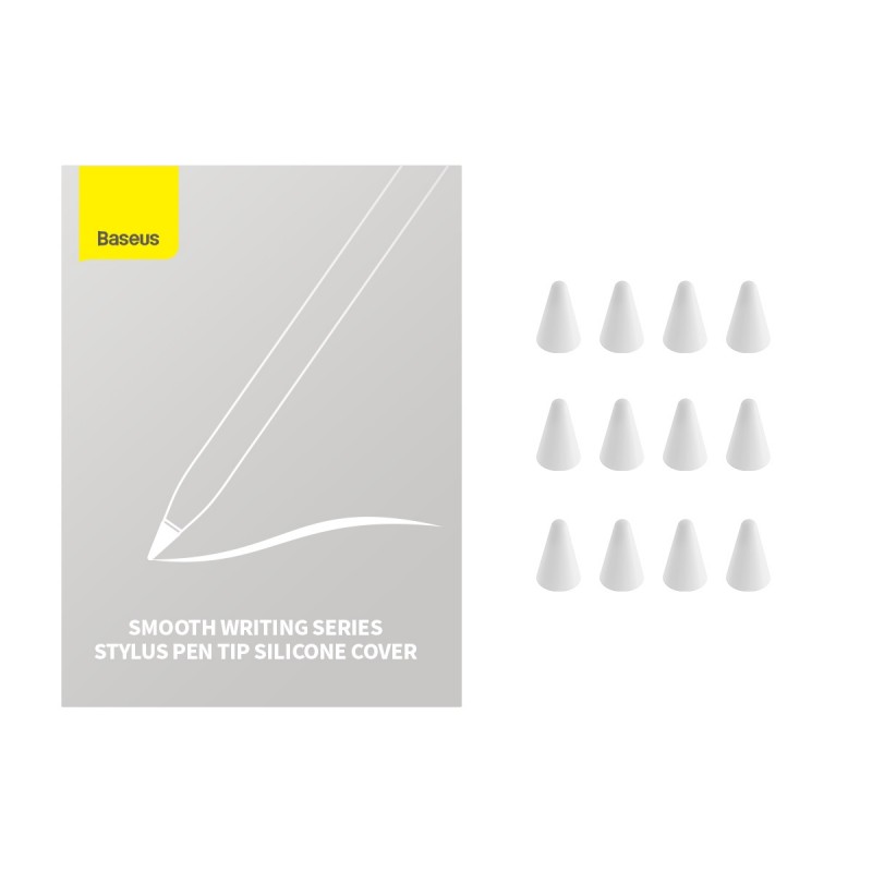 Μύτες Γραφίδας Baseus Smooth Writing Series Stylus Pen Tip Silicone Cover White (12τμχ)