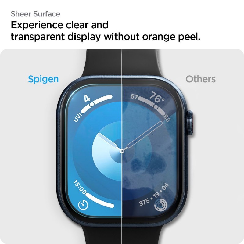 Γυαλί Προστασίας Spigen Elite Shield "EZ FIT" 2-Pack Apple Watch 10 (46mm) Tempered Glass 8H AntiCrash / AntiShock Black (AFL08579) (2τμχ)