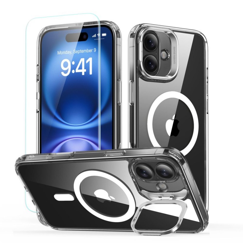 Θήκη ESR Classic Hybrid Kickstand Halolock Magsafe & Tempered Glass Apple iPhone 16 Plus (6.7") Clear