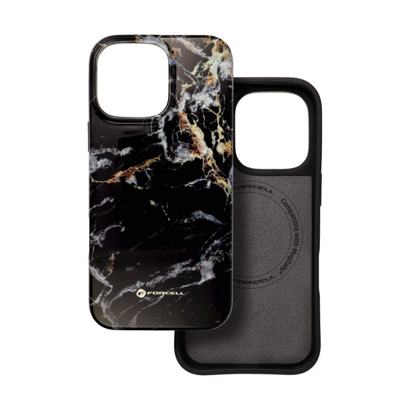 Θήκη Forcell F-Protect Mirage Case with MagSafe Apple iPhone 16 Pro Max (6.9") Black Marble