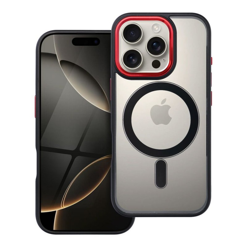 Θήκη Color Edge Mag Cover Apple iPhone 16 Pro Max (6.9") Black / Red