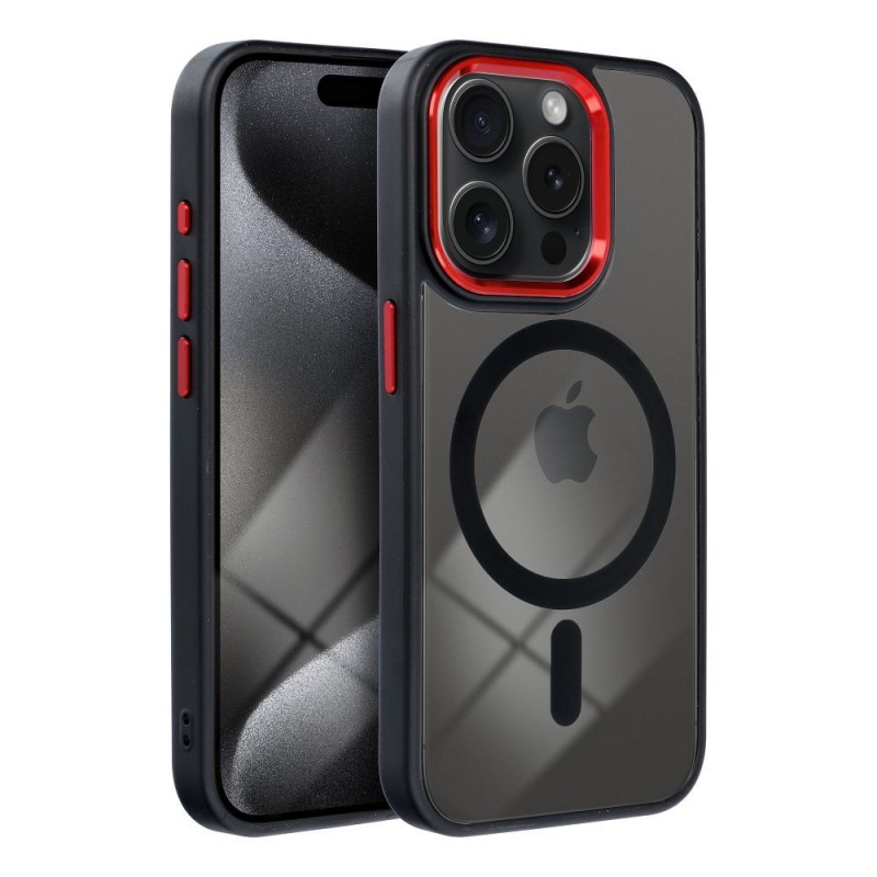 Θήκη Color Edge Mag Cover Apple iPhone 16 Pro Max (6.9") Black / Red