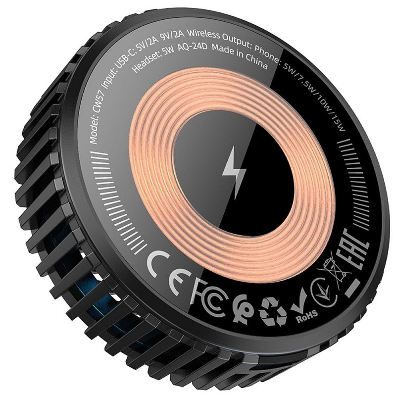 Ασύρματος Φορτιστής Hoco 15W Wireless Charger CW5 Black Ασύρματος Φορτιστής Hoco 15W Wireless Charger CW5 Black